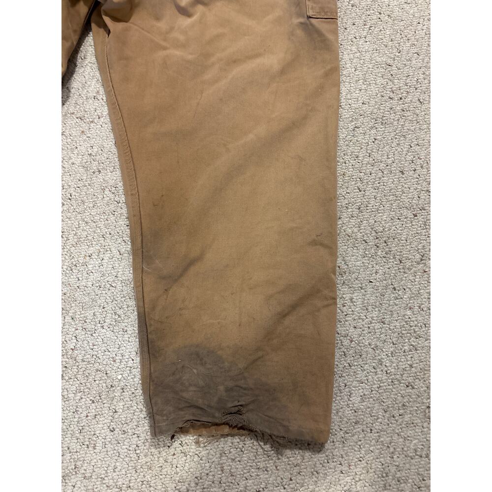 Rugged Carhartt Brown Distressed Double Knee Bib Overalls - Picture 7 of 8